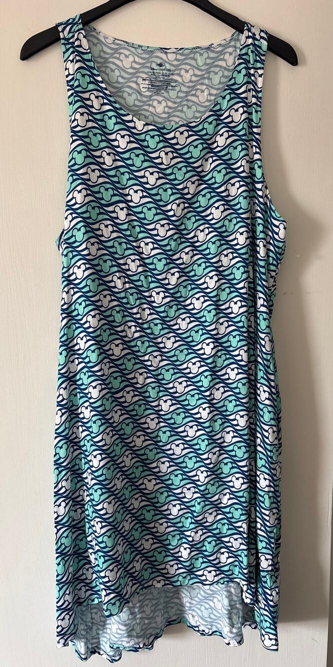 Disney Cruise Line AOP Mickey Mouse Head Silhouette High Low  Dress XXL